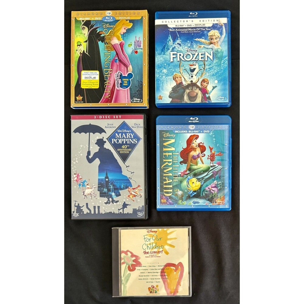 Disney LOT-Little Mermaid-Frozen-Sleeping Beauty-Mary Poppins-CD Benefit Concert